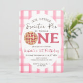 Sweetie Pie 1. Geburtstag Einladung (Stehend Vorderseite)