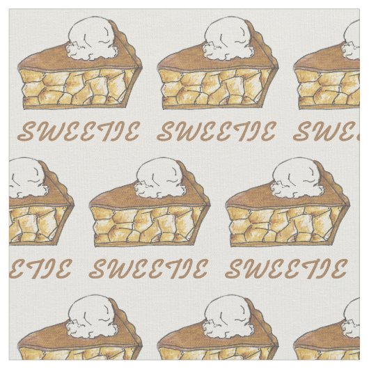 Sweetie Pie Apple Slice Piece Ice Creme a la Mode Stoff (Nahaufnahme)
