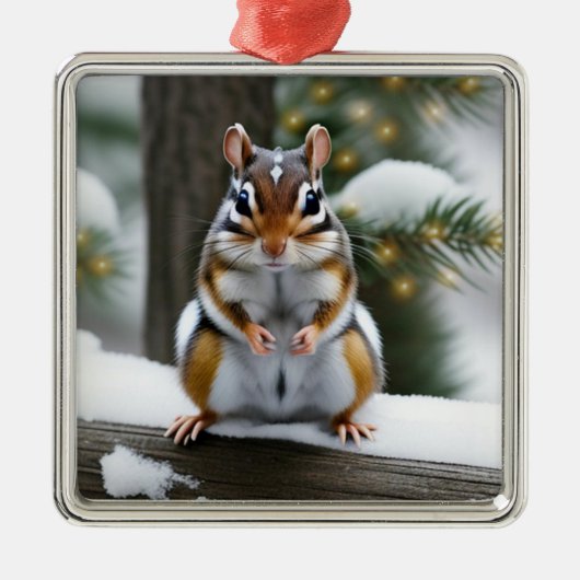 Sweetie Pie Chipmunk Ornament Aus Metall (Vorne)