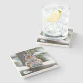 Sweetie Pie Chipmunk Steinuntersetzer (Seitenansicht)