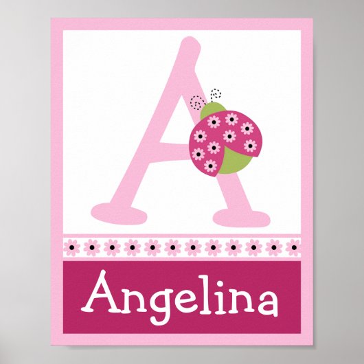 Sweetie Pie Ladybug Letter & Name Wall Art Poster (Vorne)