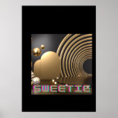 Sweetie Text Name gedruckt mit Herzform Poster (Vorne)