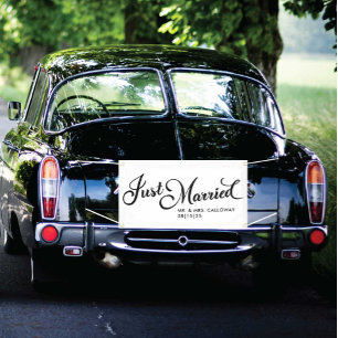 Sweetly Just Married Car Banner
