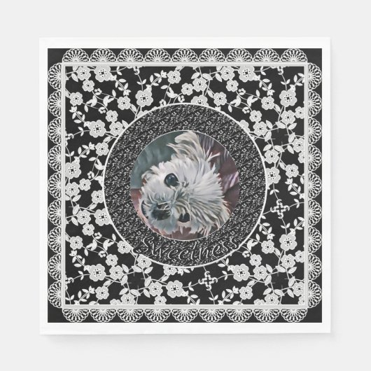 Sweetness-Black-FOTO-Square-FOTO-TEMPLATE- Serviette (Vorderseite)