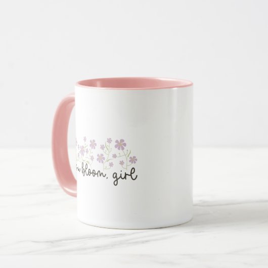Sweetness Charming Pink You Bloom Girl Handwritten Tasse (Vorderseite Links)