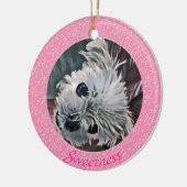 Sweetness-Pink-Puppy-Template Round- Keramik Ornament (Links)