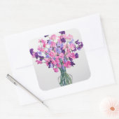 Sweetpeas 2007 quadratischer aufkleber (Umschlag)