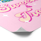 Sweets and Treats Disco Ball Retro Groovy Birthday Poster (Ecke)