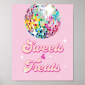 Sweets and Treats Disco Ball Retro Groovy Birthday Poster (Vorne)