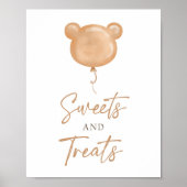 Sweets and Treats Teddy Bear Balloon Birthday  Poster (Vorne)