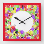 Sweets Clock Quadratische Wanduhr (Vorderseite)