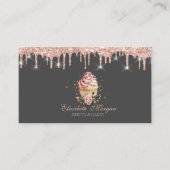 Sweets Cupcake Flowers Rose Gold Drips Bakery Visitenkarte (Vorderseite)