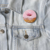 Sweets Dessert Food Pink Frosted Donut Button (Beispiel)