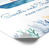 Sweets Sailboat Nautical Baby Shower Sign Poster (Ecke)