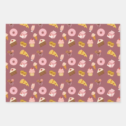 Sweets Wrapping Paper Geschenkpapier Set (Vorderseite)