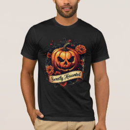 SweetSpuk Gothic Floral Pumpkin - Halloween T-Shirt
