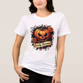 SweetSpuk Gothic Floral Pumpkin - Halloween Tri-Blend Shirt (Vorderseite)