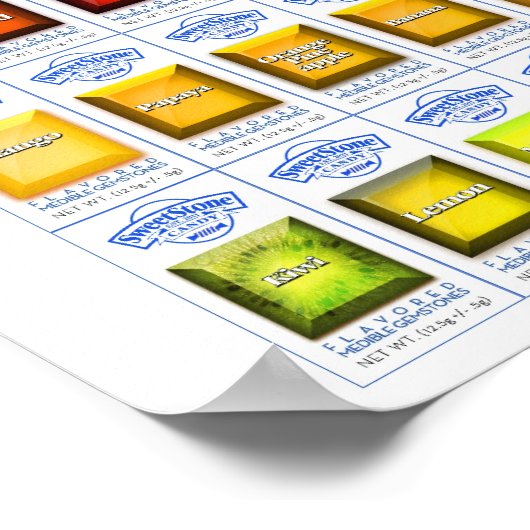 SweetStone Candy Flavor List Poster (Ecke)