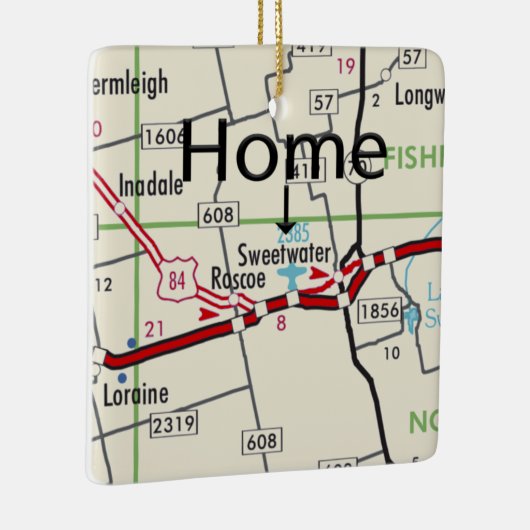 Sweetwater TX Map Keramikornament (Rechts)