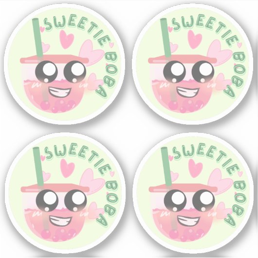 Sweety Boba- Pack 4 Aufkleber (Vorderseite)