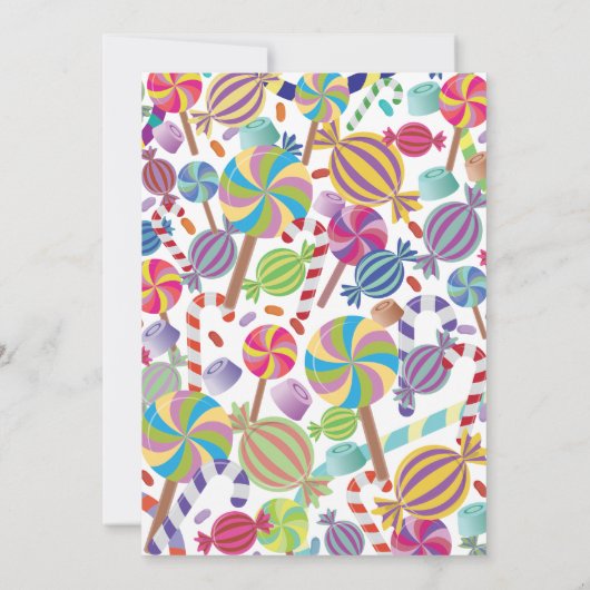 Sweety Dessert Candy Sweet 16 oder jedes Alter Ein Einladung (Rückseite)