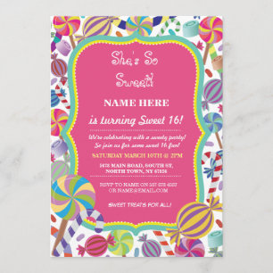 Sweety Dessert Candy Sweet 16 oder jedes Alter Ein Einladung