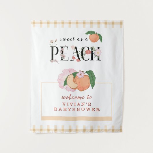 Sweety Little Peach Baby Dusche Empfang Wandteppich (Vorderseite)