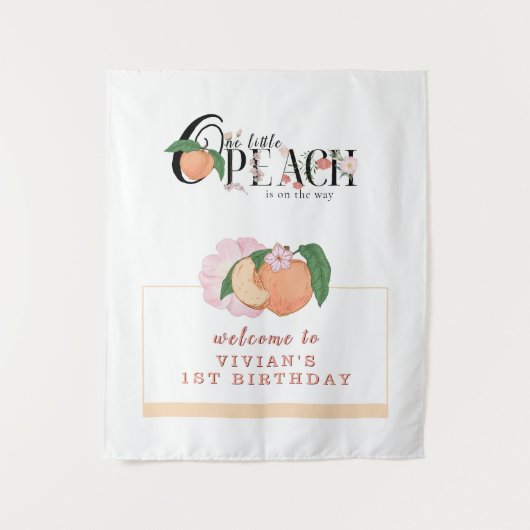 Sweety Little Peach Willkommen Wandteppich (Vorderseite)