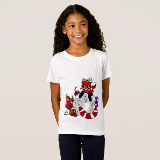 Sweety-roter Panda-Mädchen-T - Shirt (Vorne ganz)
