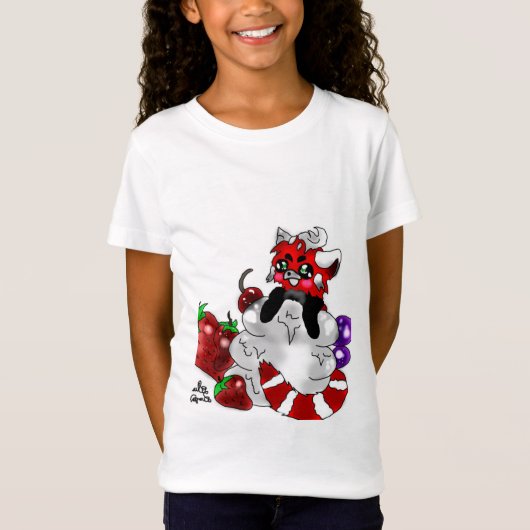 Sweety-roter Panda-Mädchen-T - Shirt (Vorderseite)