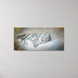 Sweety Sleeping Cat - Ölgemälde von Lukian Leinwanddruck