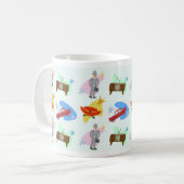Swell Life Fun 60er Cartoon Muster Kaffeetasse (Vorderseite Links)