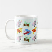 Swell Life Fun 60er Cartoon Muster Kaffeetasse (Links)