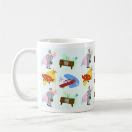 Swell Life Fun 60er Cartoon Muster Kaffeetasse
