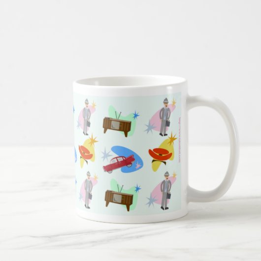 Swell Life Fun 60er Cartoon Muster Kaffeetasse (Rechts)