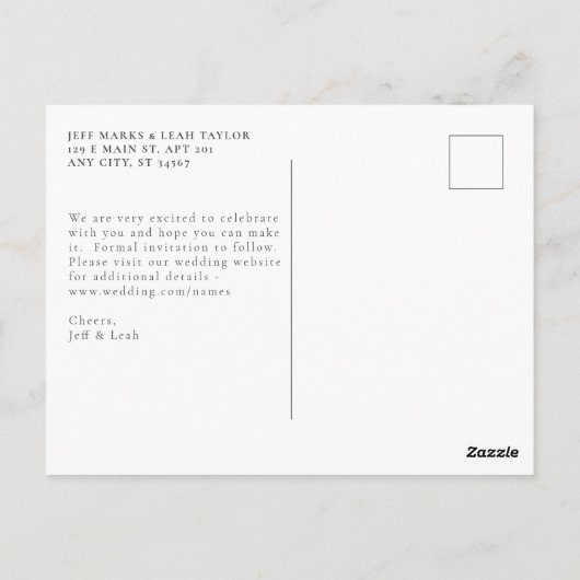 Swept Letters Postkarte (Rückseite)