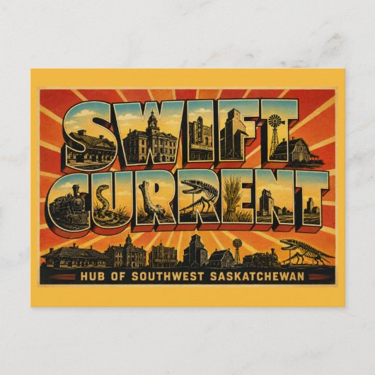 Swift Current Saskatchewan Southwest Hub Postkarte (Vorderseite)