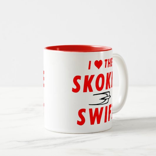 Swift, Gelbe Linie, CTA Rapid Transit Zweifarbige Tasse (VorderseiteRechts)