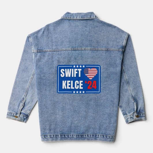 Swift Kelce 24 Herz Jeansjacke (Rückseite)