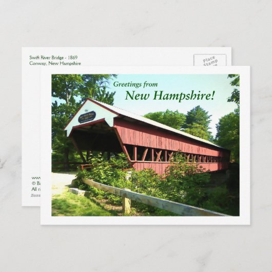 Swift River Bridge - New Hampshire Postkarte (Vorne/Hinten)
