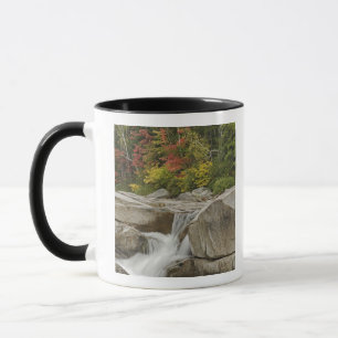 Swift River, die durch Felsen kaskadiert, Weiß Tasse