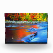 Swift River reflektiert Herbstfarben Fotoblock (Vorderseite)