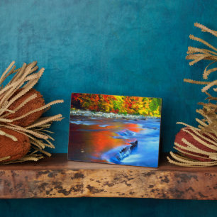 Swift River reflektiert Herbstfarben Fotoplatte