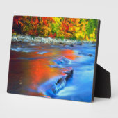 Swift River reflektiert Herbstfarben Fotoplatte (Seite)