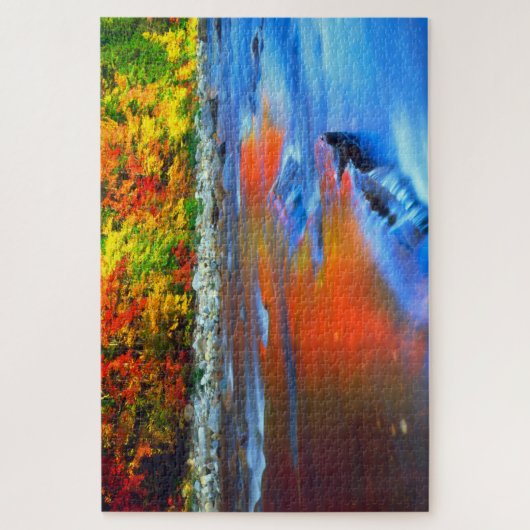 Swift River reflektiert Herbstfarben Puzzle (Vertikal)