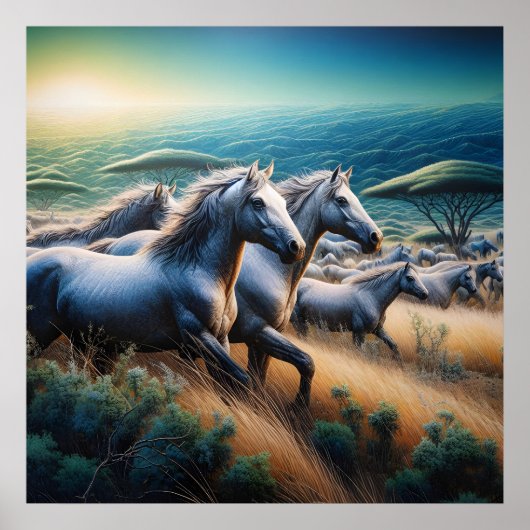 Swift Spirits: Eine galoppierende Herde Poster (Vorne)