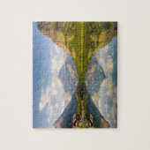 Swiftcurrent Lake mit vielen Glacier Hotels und Puzzle (Vertikal)