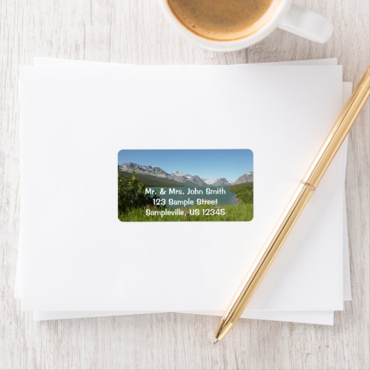 Swiftcurrent Lake View - Glacier National Park Adressaufkleber (Insitu)