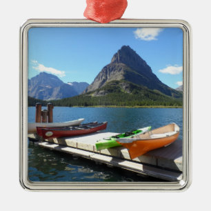 Swiftcurrent See-Boots-Glacier Nationalpark Silbernes Ornament