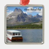 Swiftcurrent See - Glacier Nationalpark Silbernes Ornament (Vorne)
